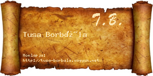 Tusa Borbála névjegykártya